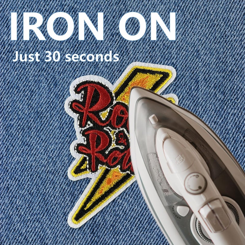 Cazzon Dark Embroidered Applique Iron On Patches for Backpacks, Rock Band Patches for Jackets, Cool Sew Patch for Clothing, Jeans, Hats, DIY Accessories (Dark10 15 Pcs) - Image 3